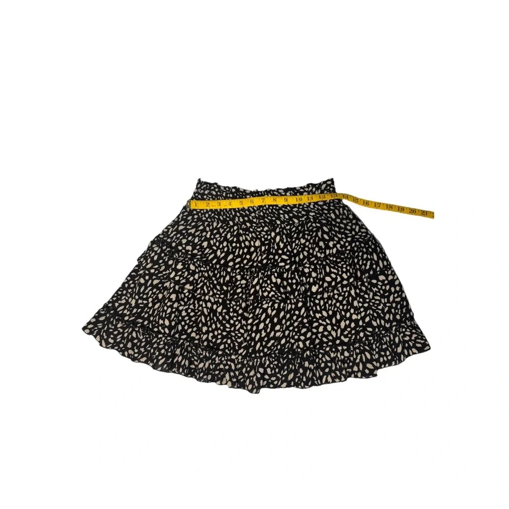 Altar'd State Skirt M Black Cream Flowy Leopard‎ Animal Print Mini